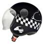 AXS SNOOPY SNJ-115 チェッカーフラッグ ブラック シールド付きジェットヘルメット